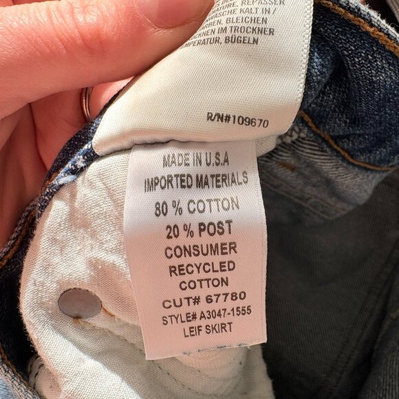 Agolde Leif Denim Slung Maxi Skirt Front Slit Size 27 - Picture 13 of 13